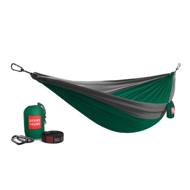 Grand Trunk - Double Deluxe Parachute Nylon Hammock w/Straps - Charcoal/Magenta - Image 8